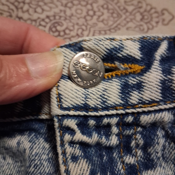 90's Core VINTAGE sasson Acid Washed Jean Mini-skirt - Picture 3 of 9